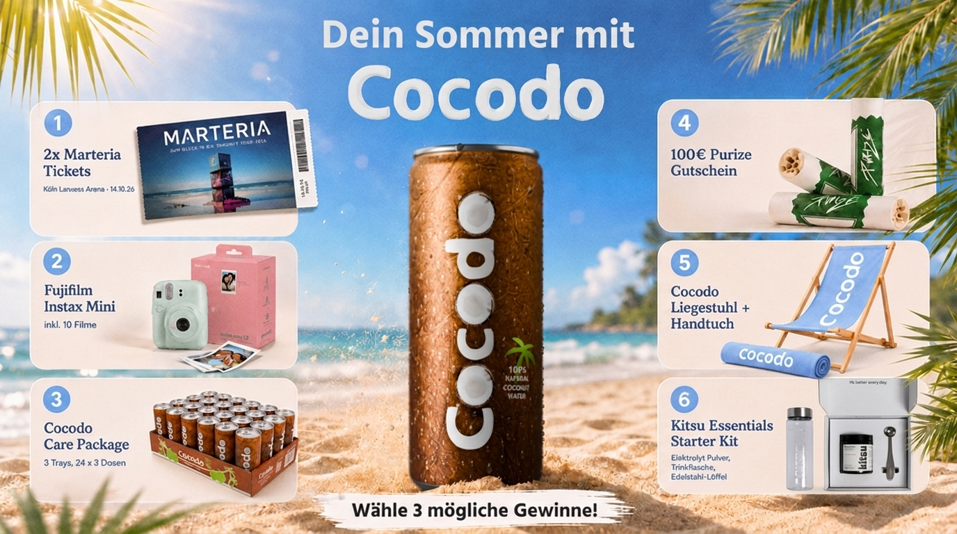 Bestelle jetzt Cocodo vor und wähle drei mögliche Gewinne.